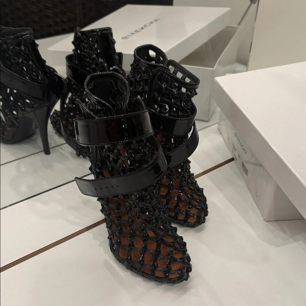 Givenchy Patent Leather Cage Boots - Picture 1 of 4